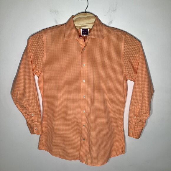 Beckett & Robb Mens Long Sleeve Button Up Shirt Orange Size Large - Picture 2 of 6